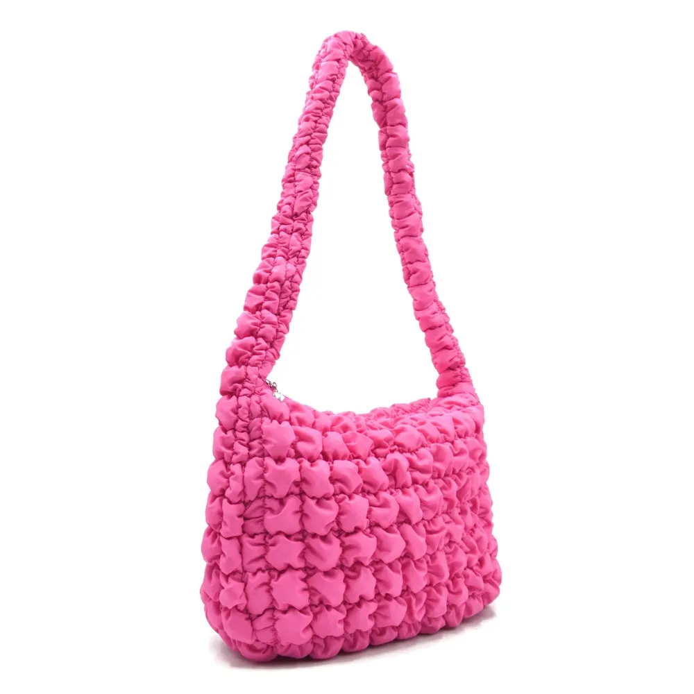 Miss Gwen's OMG Accessories Quilted Scrunchies Sling Bag- Hot Pink