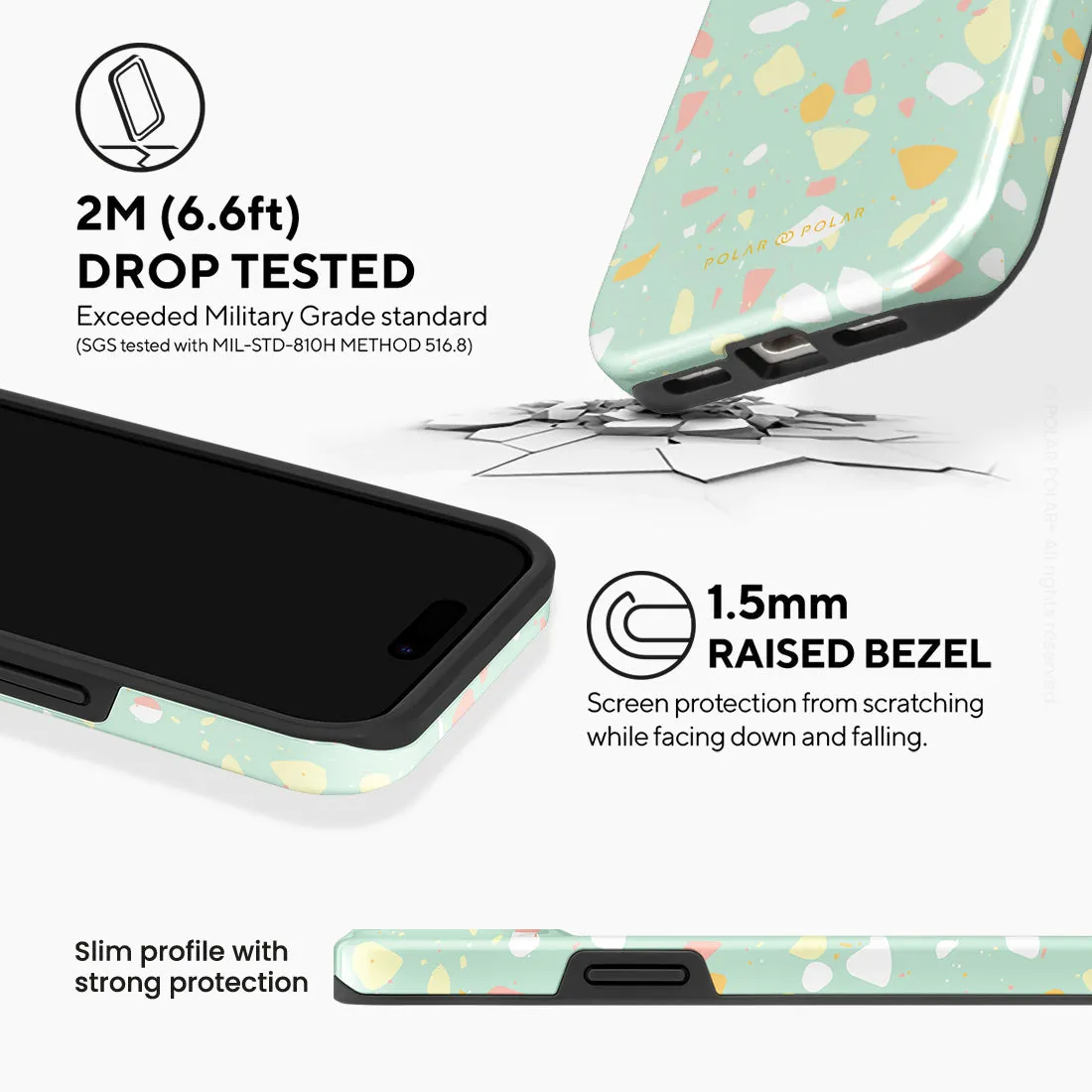 Mist Green Terrazzo - iPhone 15 Case