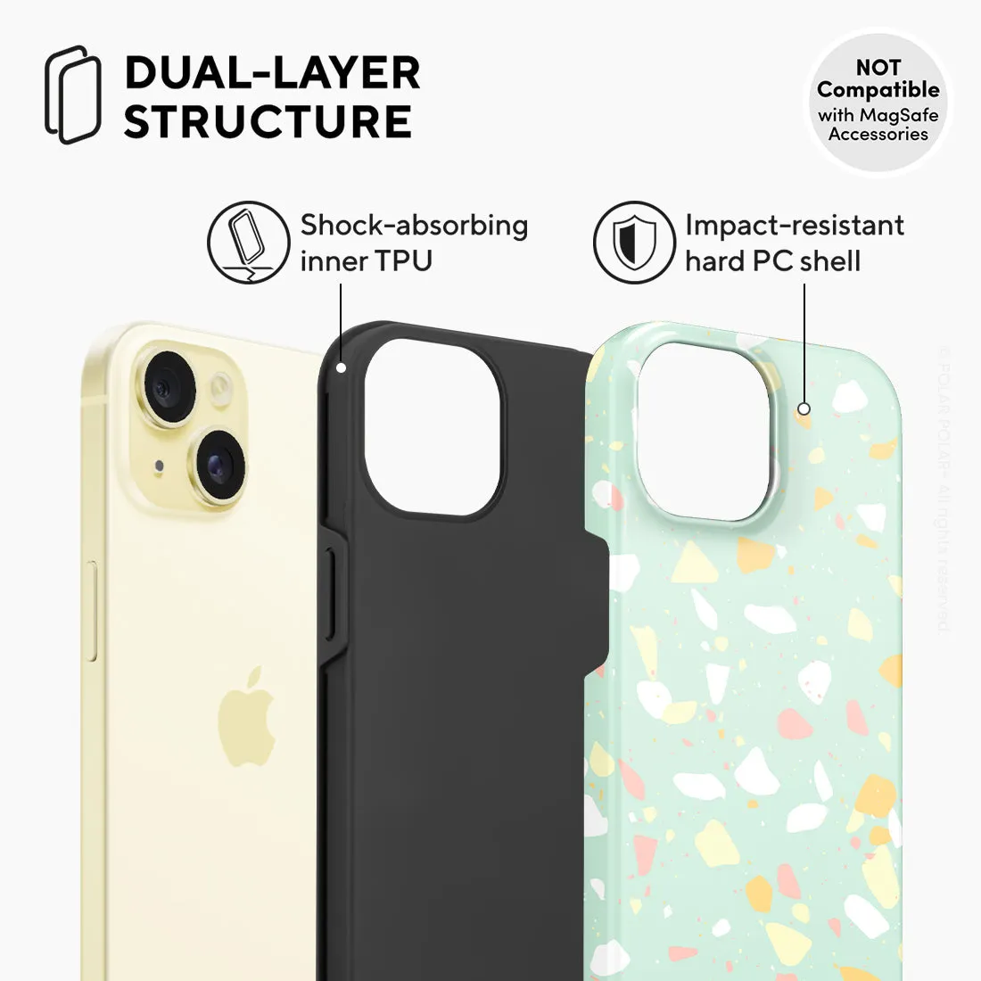 Mist Green Terrazzo - iPhone 15 Case