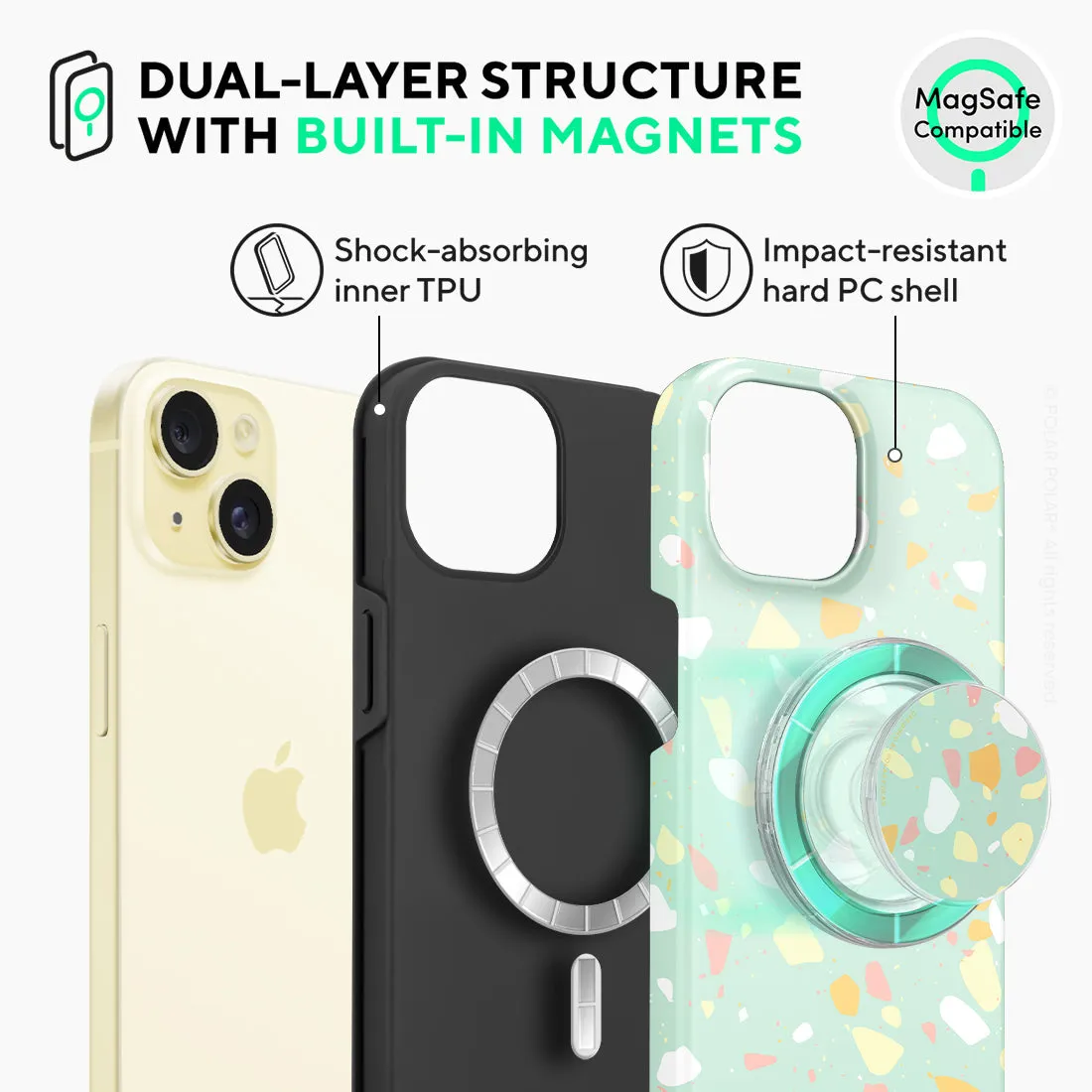 Mist Green Terrazzo - iPhone 15 Case