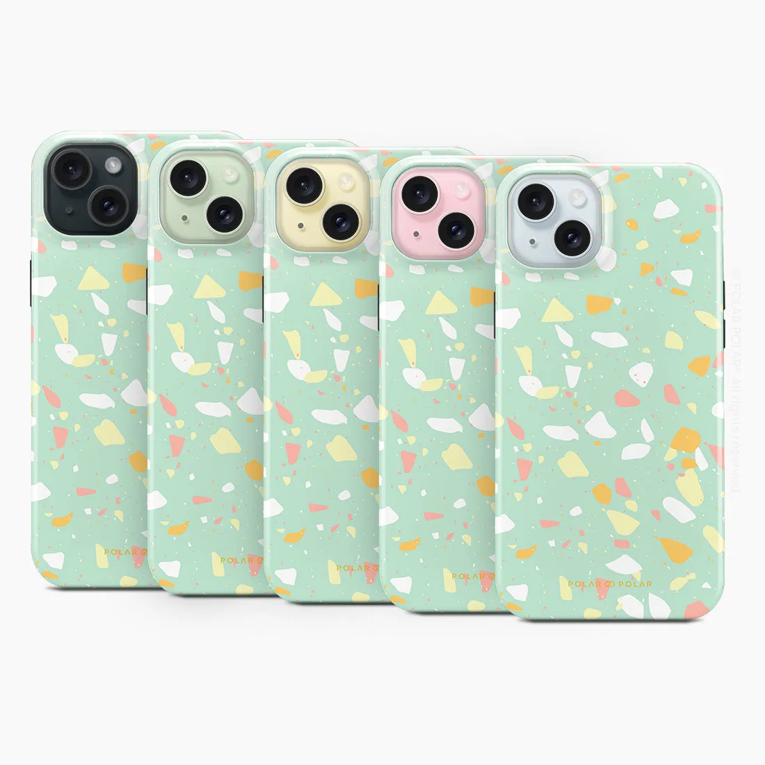 Mist Green Terrazzo - iPhone 15 Case