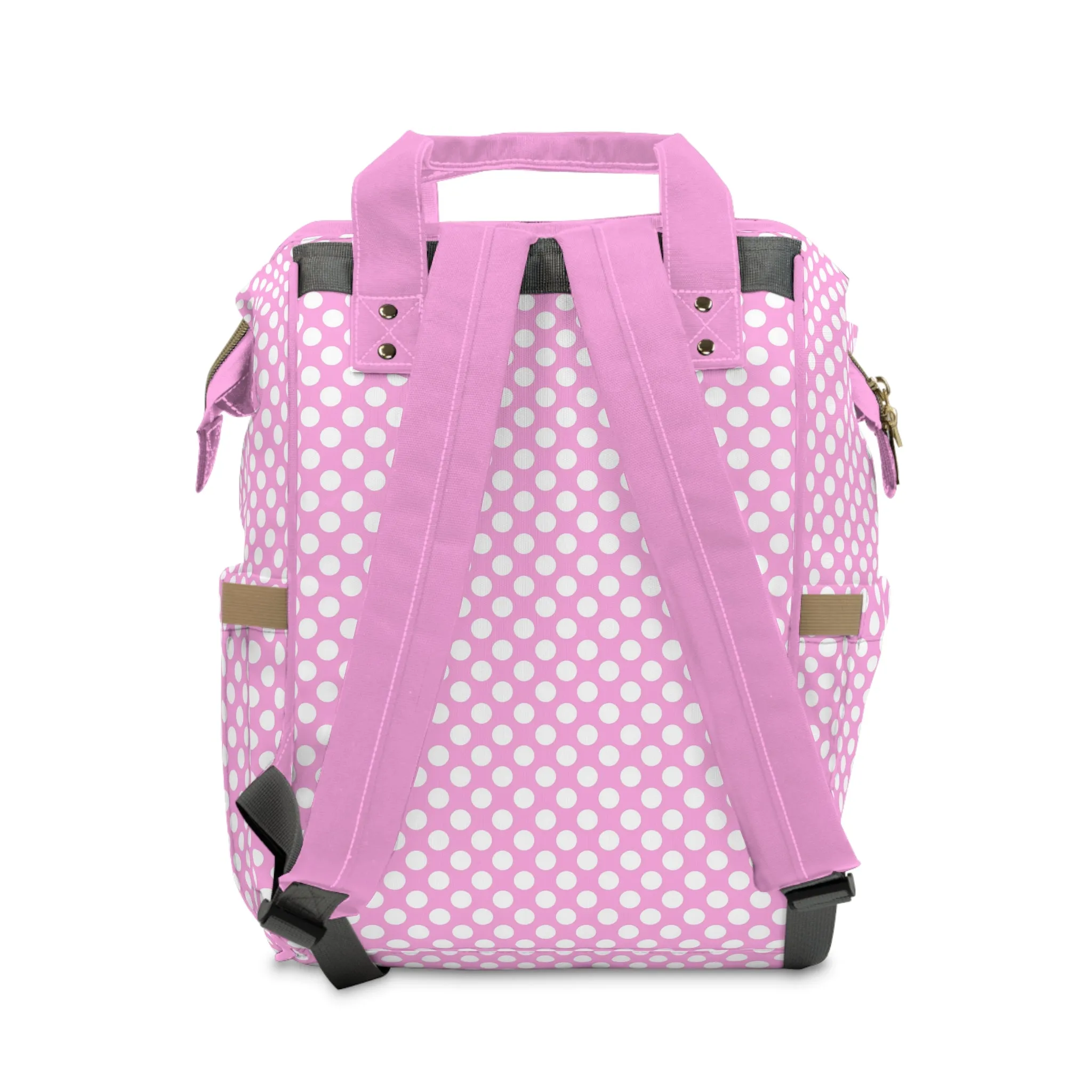 Multifunctional Polka Dot Diaper Backpack - Stylish and Practical Baby Bag for Busy Parents