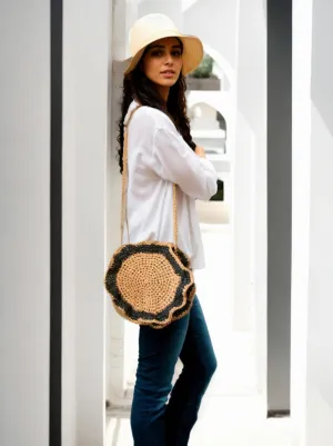 Natural Swirl Raffia Satchel