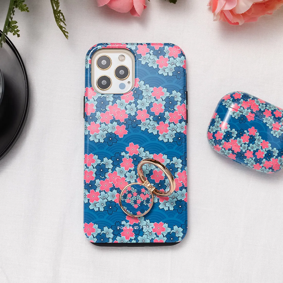 Navy Sakura Wave Custom - iPhone 11 Case