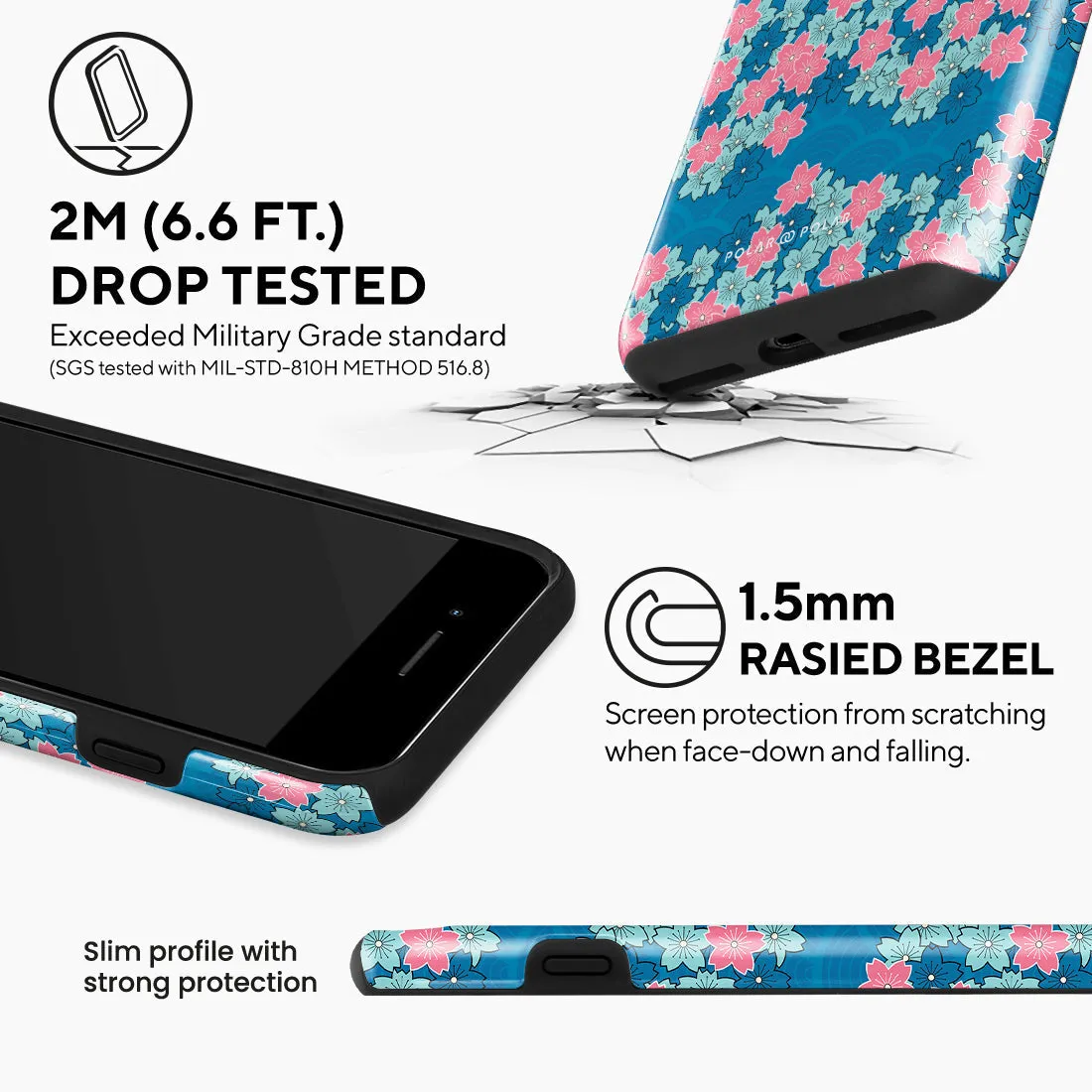 Navy Sakura Wave Custom - iPhone 8 Plus/7 Plus Case