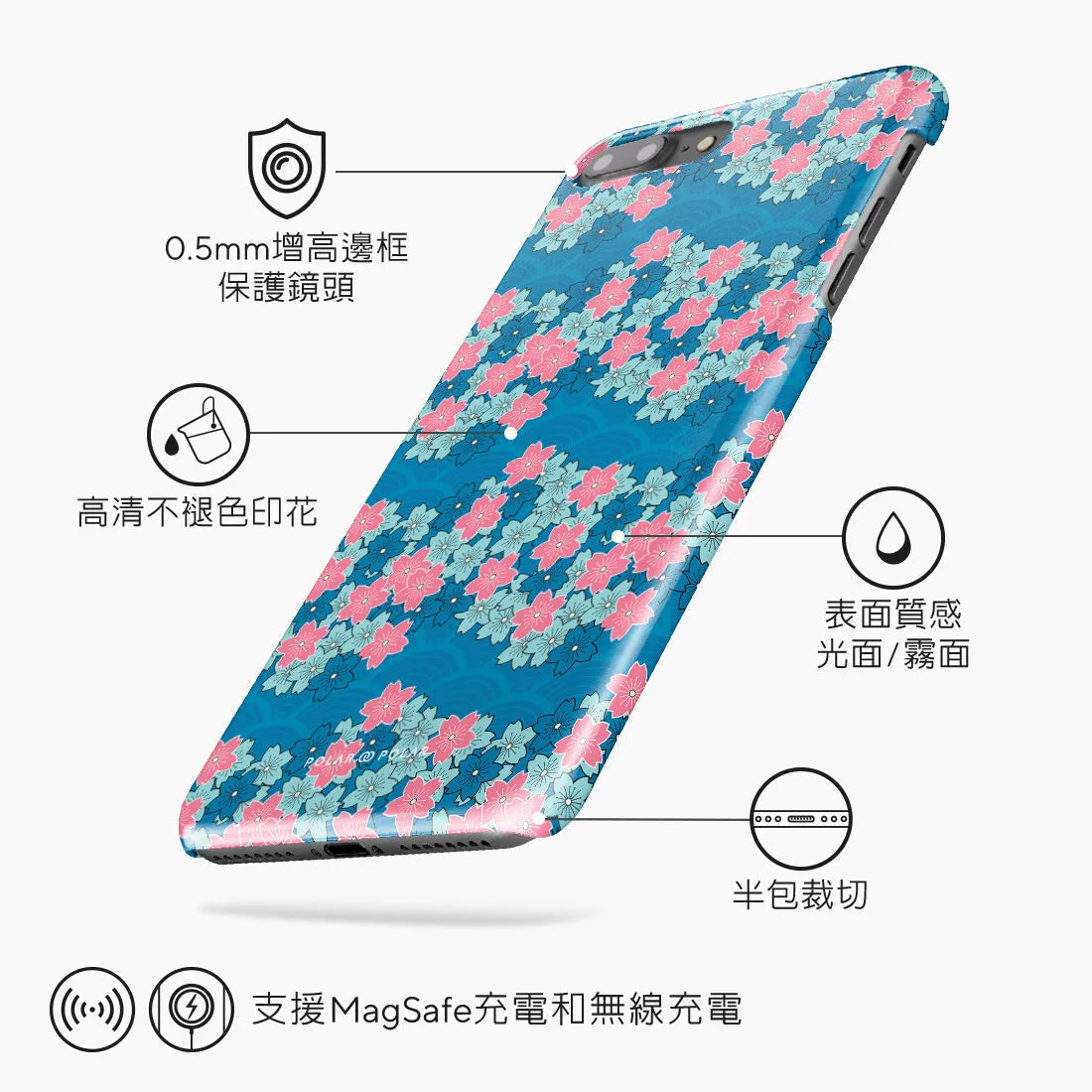 Navy Sakura Wave Custom - iPhone 8 Plus/7 Plus Case