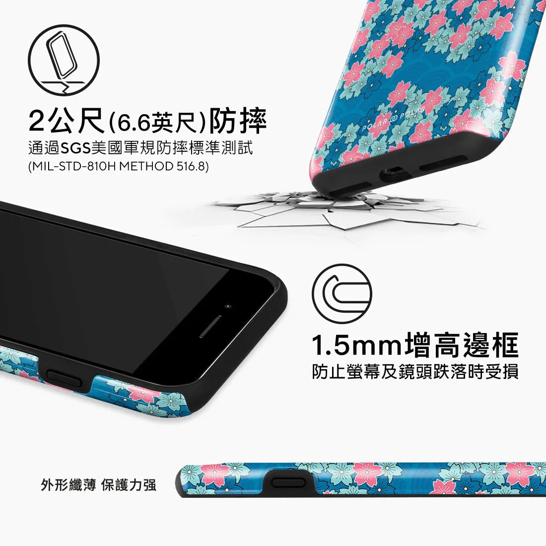 Navy Sakura Wave Custom - iPhone 8 Plus/7 Plus Case