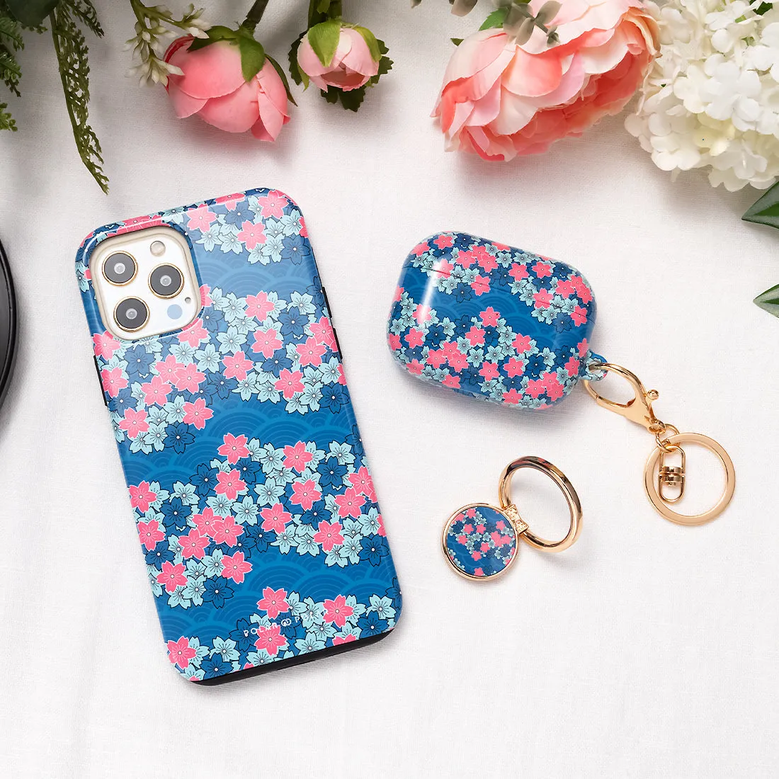 Navy Sakura Wave Custom - iPhone 8 Plus/7 Plus Case