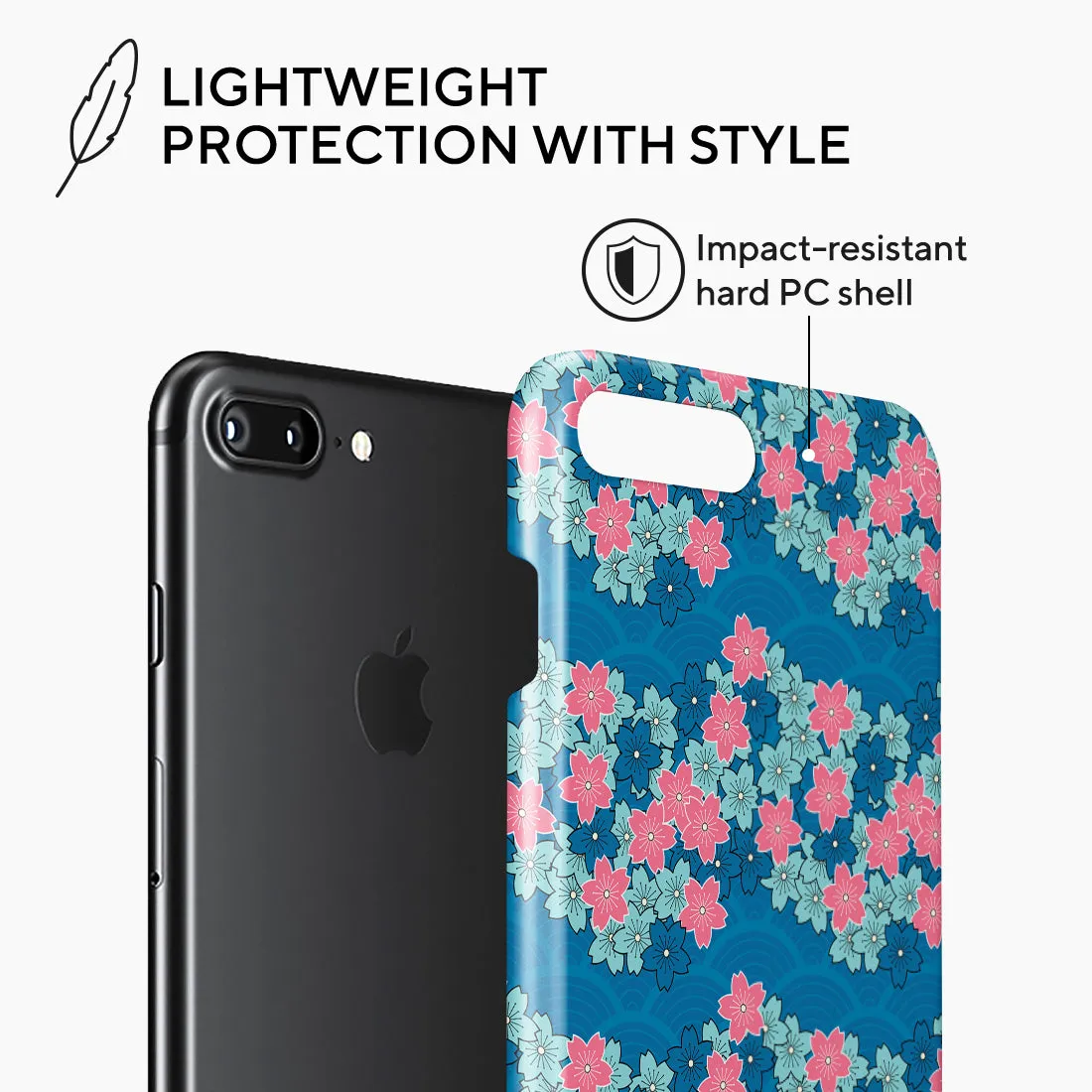 Navy Sakura Wave Custom - iPhone 8 Plus/7 Plus Case