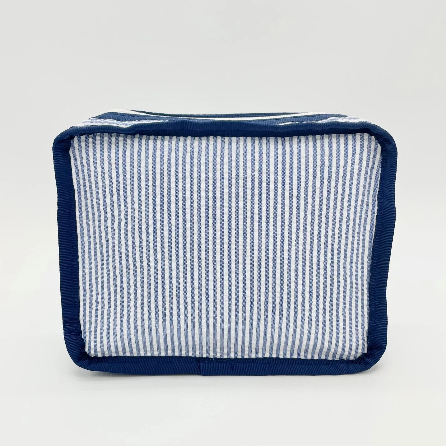 Navy Seersucker Packing Cube Stacking Set