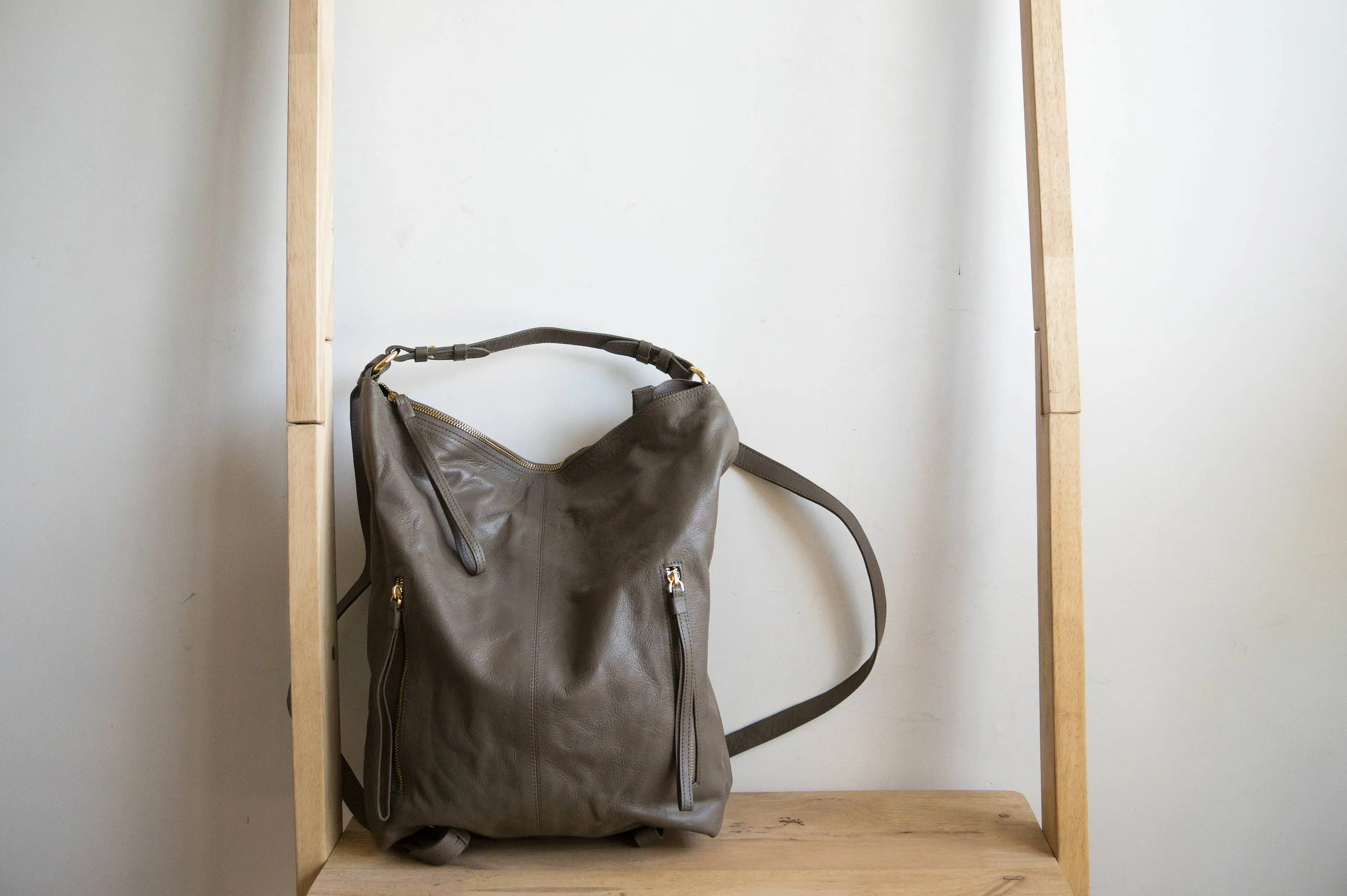 Neve Hobo Convertible Tote in Taupe Grey