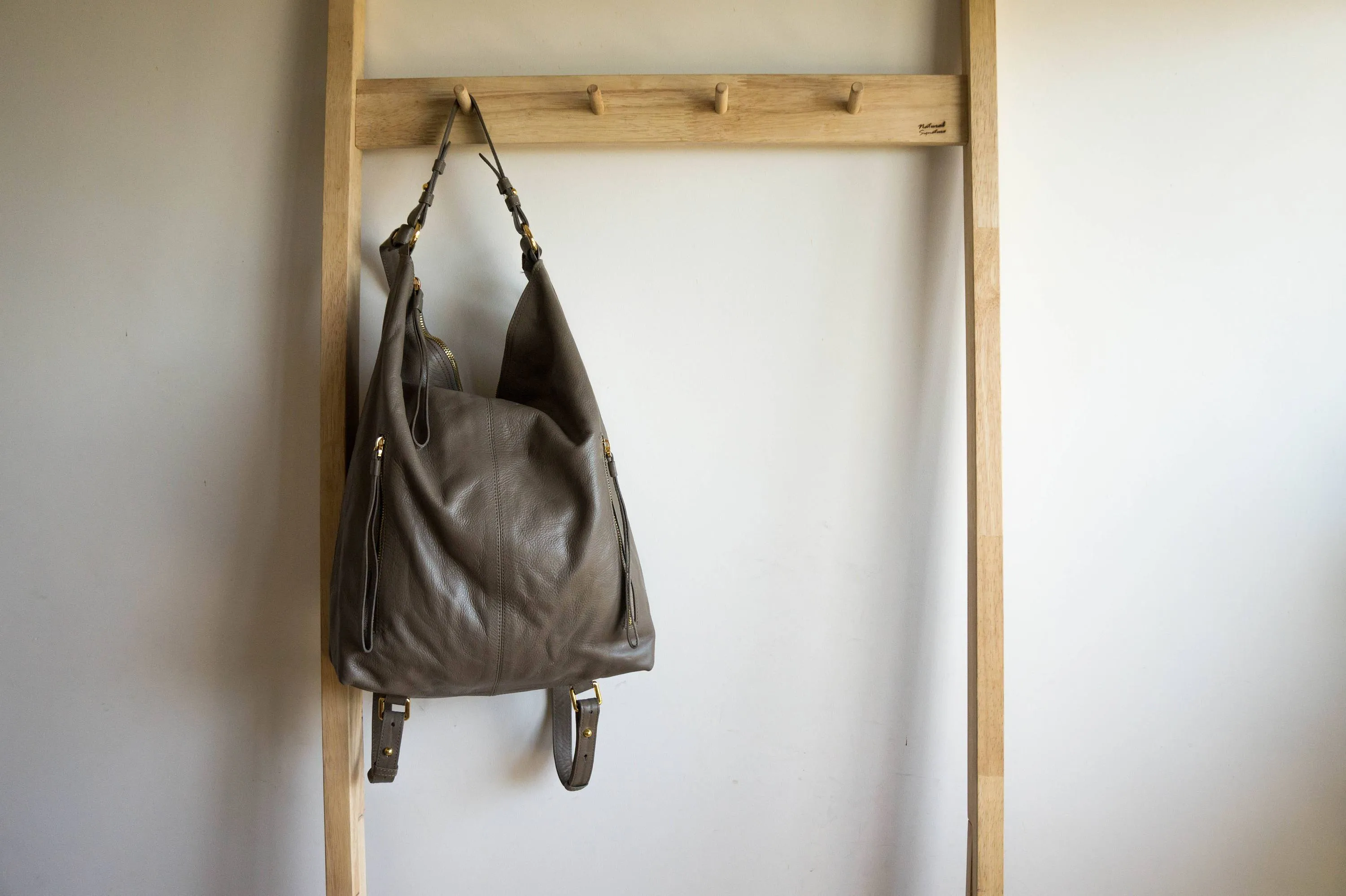 Neve Hobo Convertible Tote in Taupe Grey