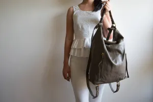 Neve Hobo Convertible Tote in Taupe Grey