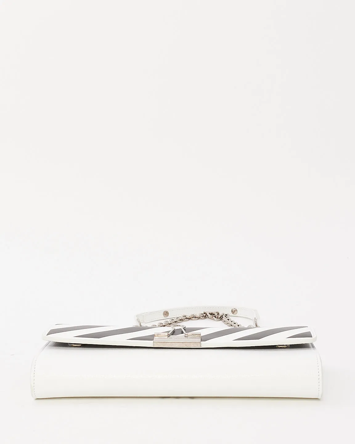 Off-White White & Black Leather Binder Small Crossbody Bag