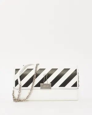 Off-White White & Black Leather Binder Small Crossbody Bag