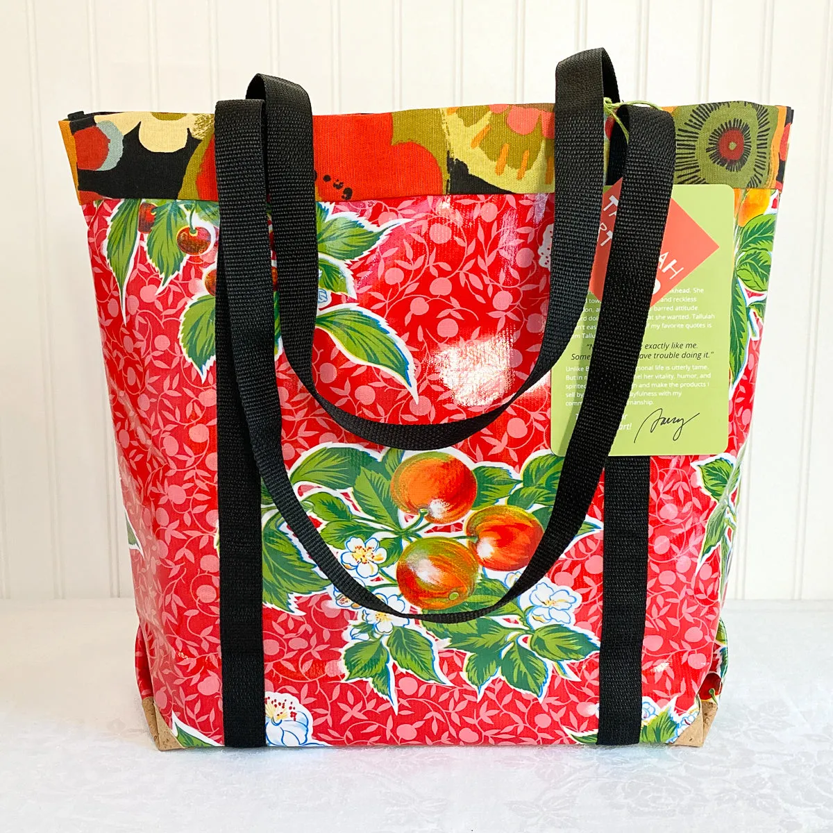 Oilcloth Market Bag / Red Floral