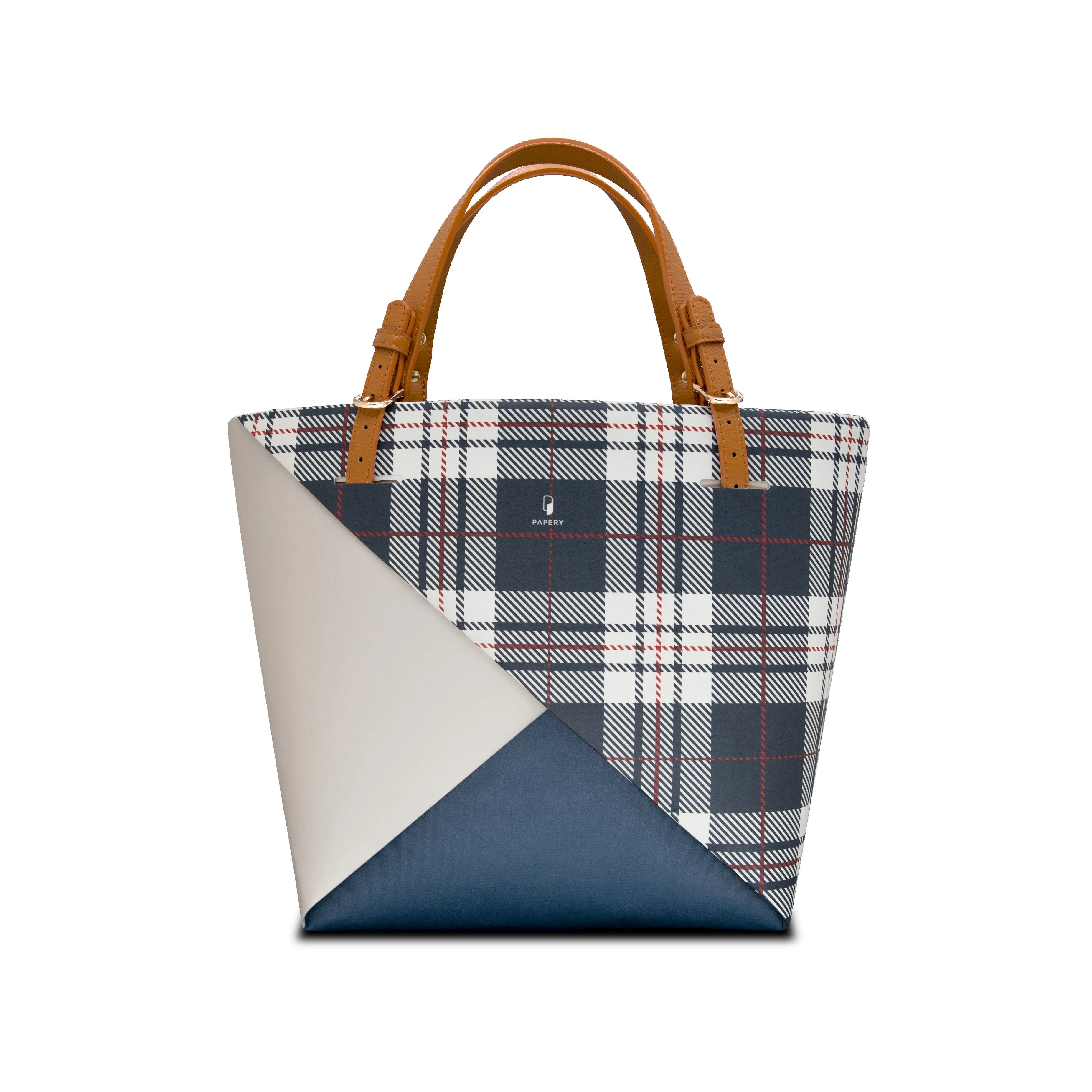 OriTote S [Colour Block | Navy Checkered]
