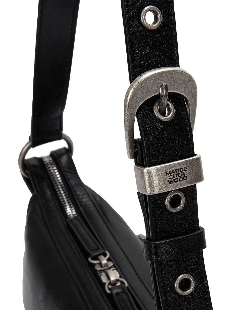 OUTPOCKET HOBO MINI black glossy plain bag