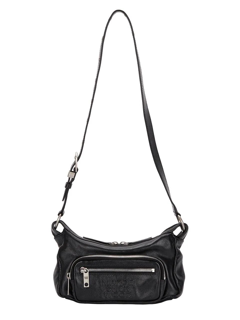 OUTPOCKET HOBO MINI black glossy plain bag