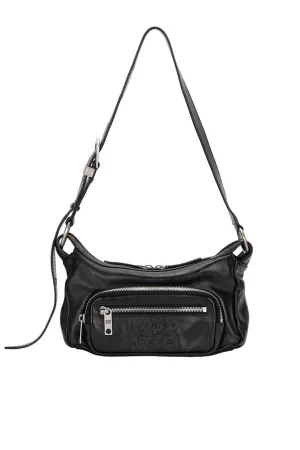 OUTPOCKET HOBO MINI black glossy plain bag