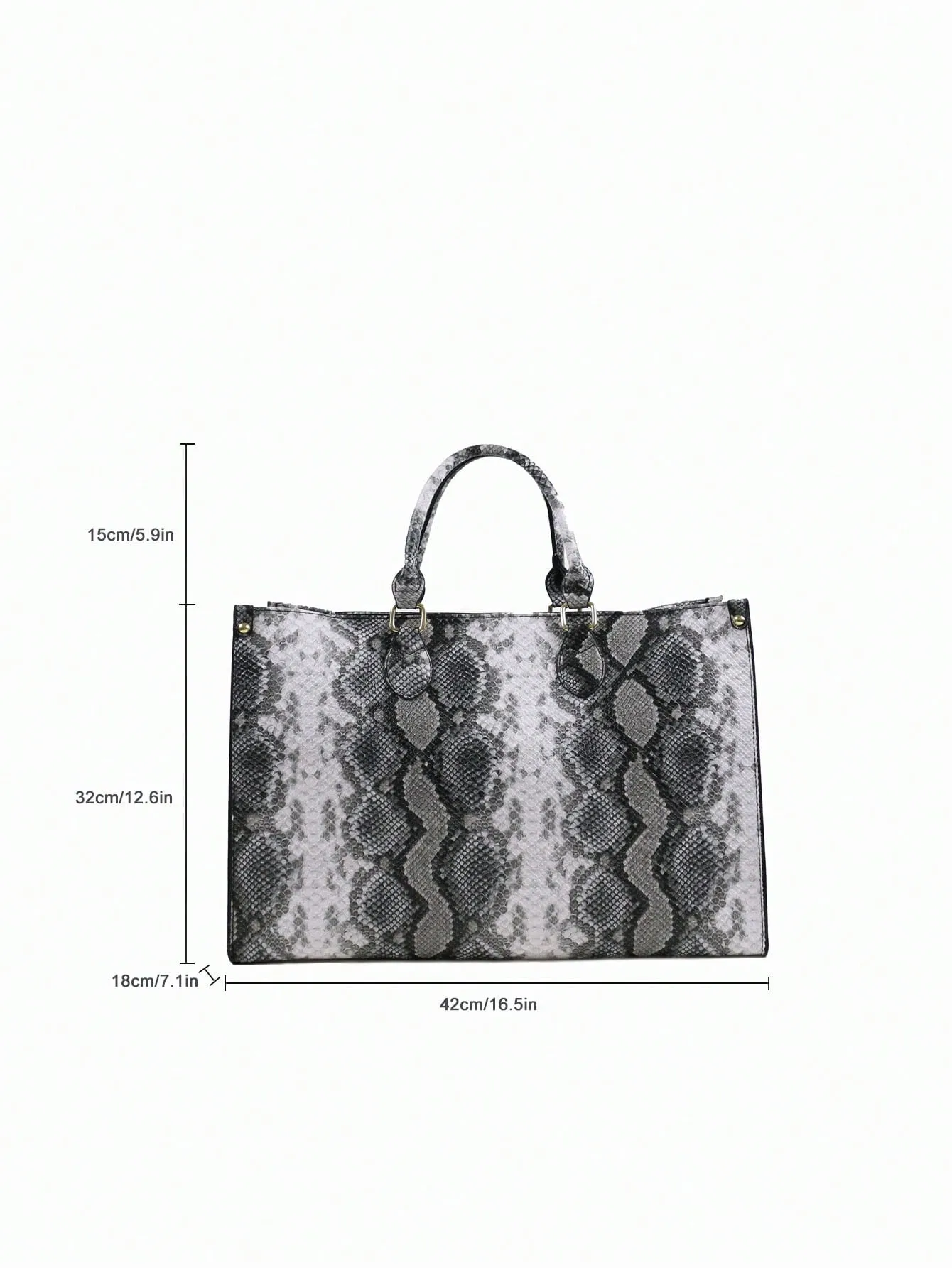 Oversized Snake Print Tote Bag
