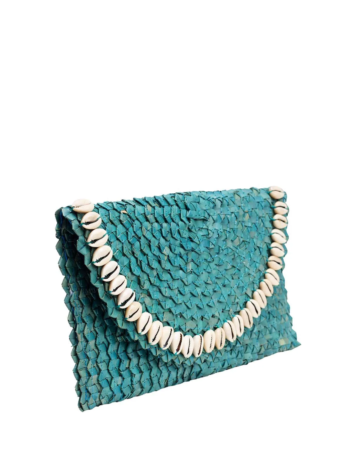 Pandegelang Raffia Seashell Clutch