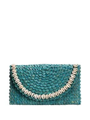 Pandegelang Raffia Seashell Clutch