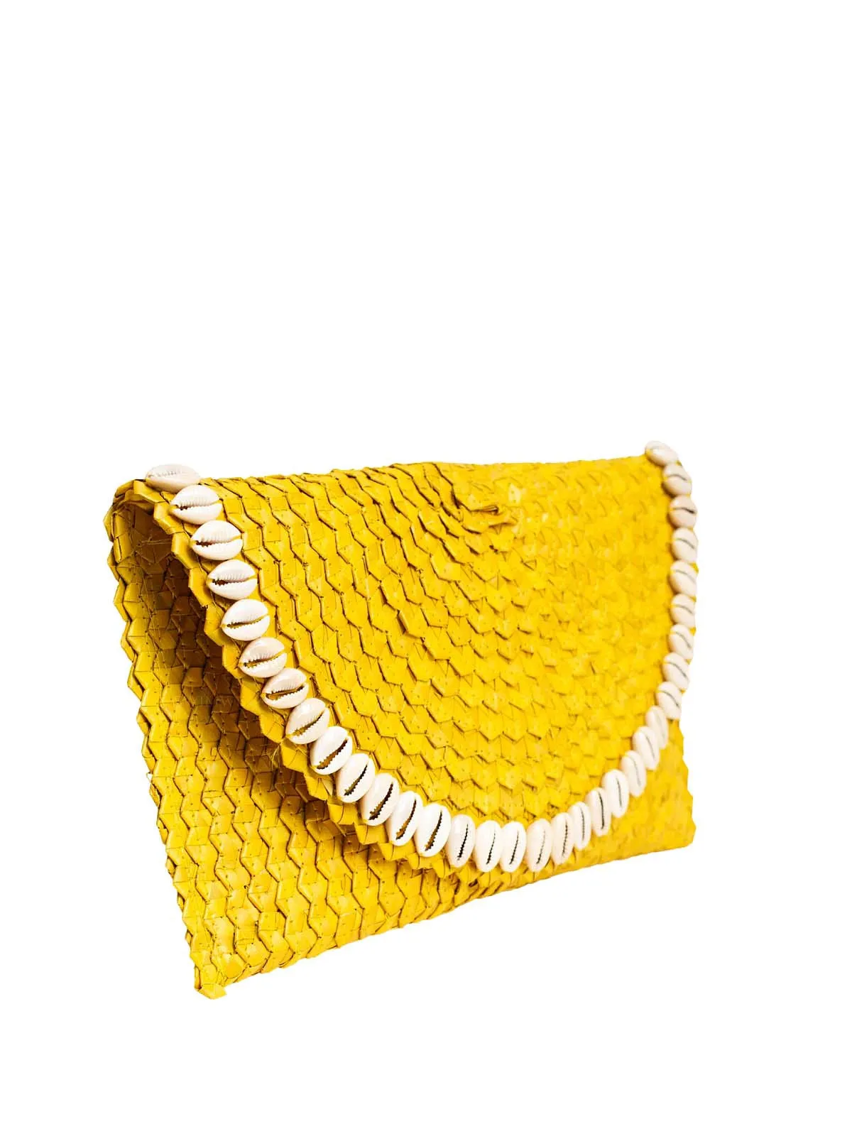 Pandegelang Raffia Seashell Clutch