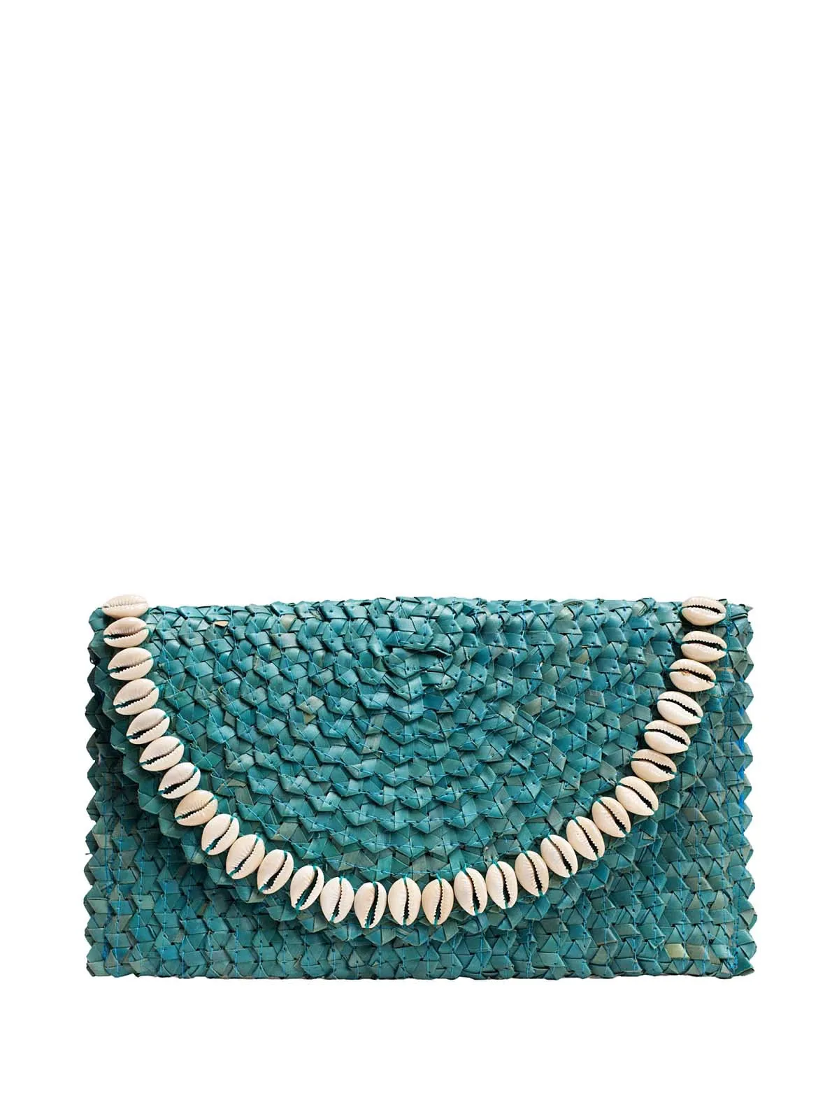 Pandegelang Raffia Seashell Clutch