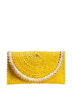 Pandegelang Raffia Seashell Clutch
