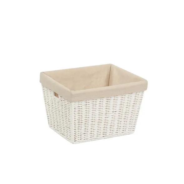 PARCHMENT CORD BASKET W/LINER, MEDIUM