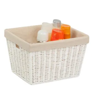 PARCHMENT CORD BASKET W/LINER, MEDIUM