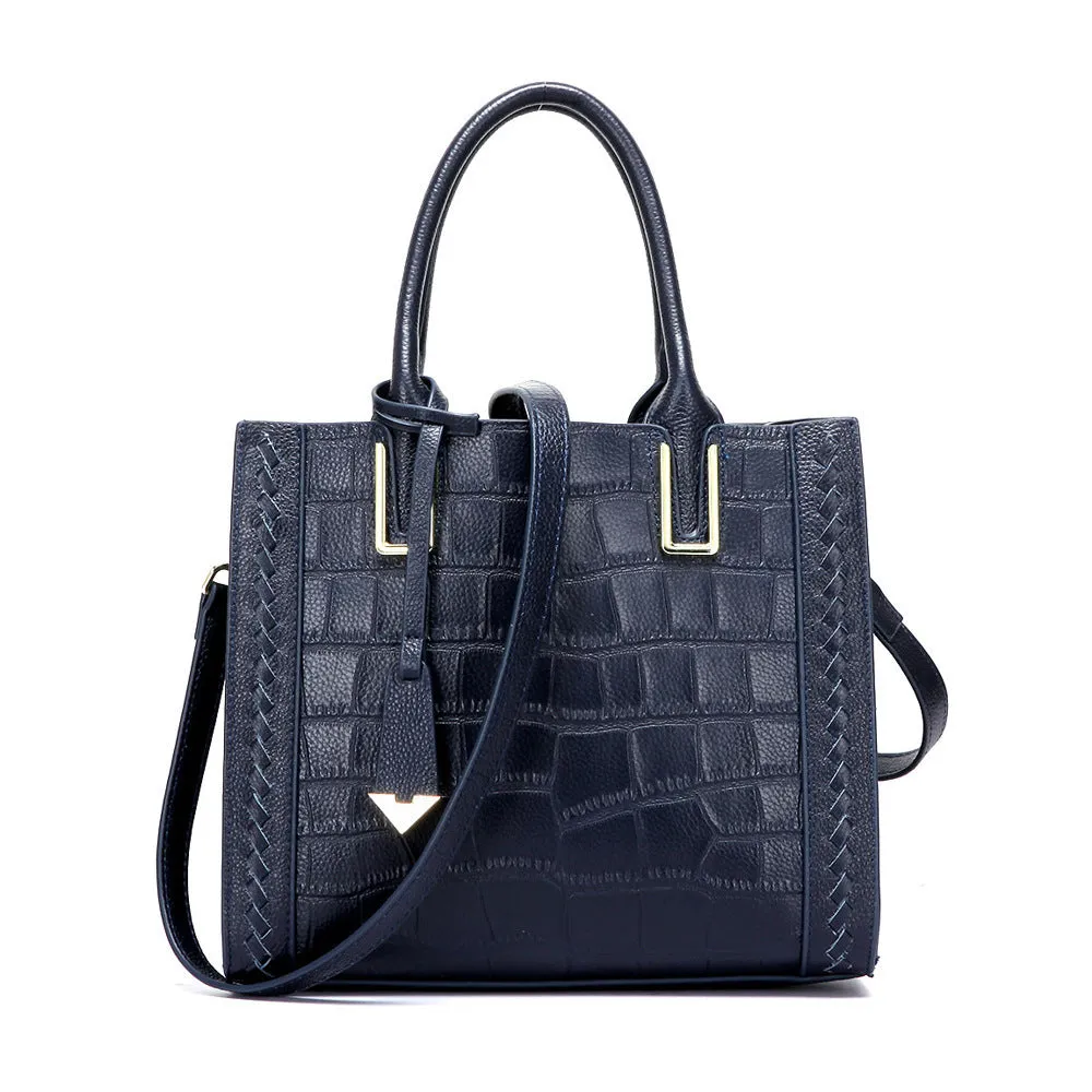 Pattern Woven Handbag Women Leather Handbags