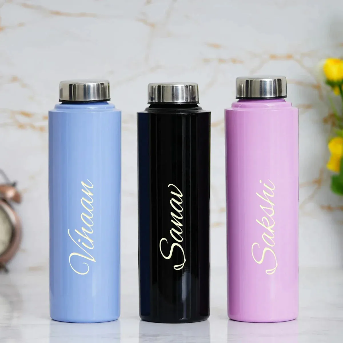 Personalised Black Classic Smart Bottle (1 Litre), Stainless Steel Mug & All in One Men's Combo (4 pcs)  - Grey