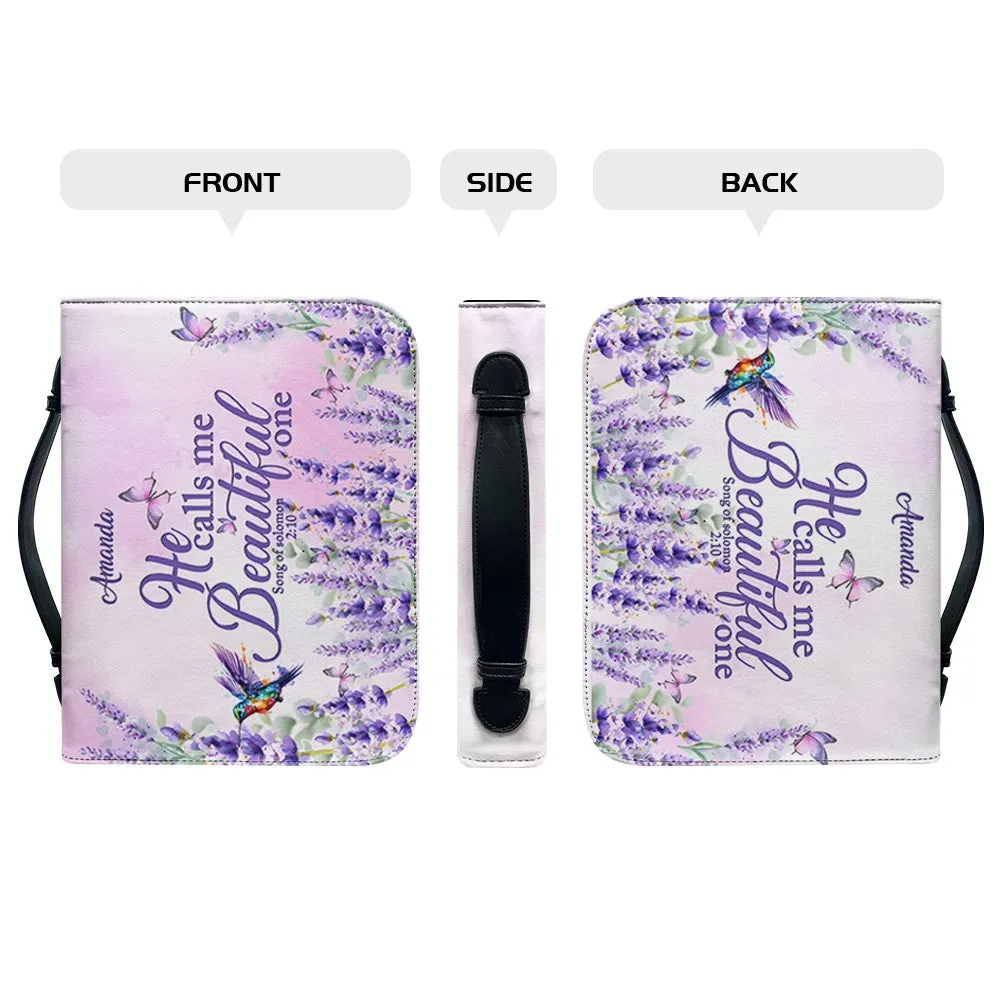 Personalized Lavender Leather Handbag – CHRISTIANARTBAG with Scripture Verse - CABLTHB01090424.