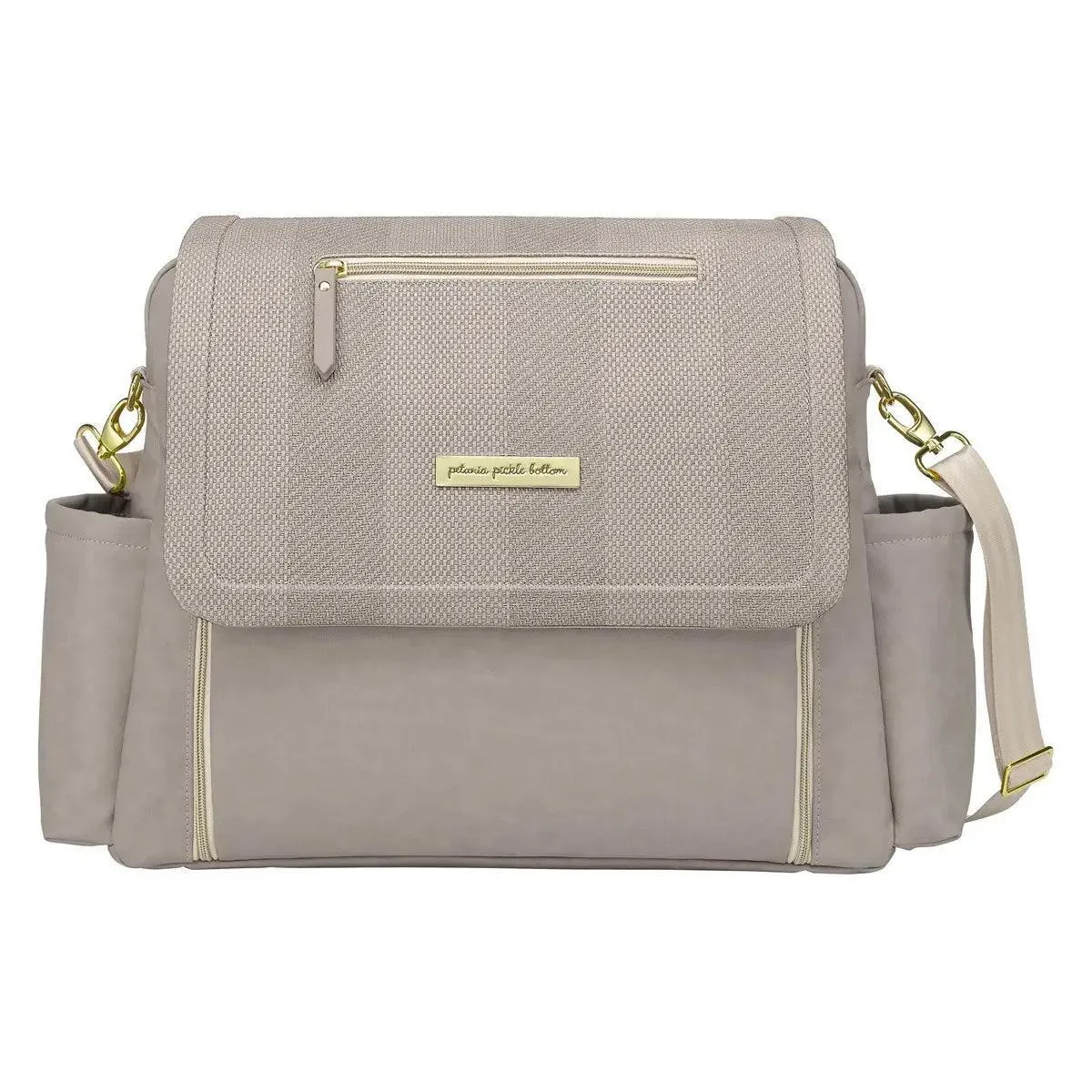 Petunia Pickle Bottom Boxy Backpack Deluxe Diaper Bag in Sand Cable Stitch