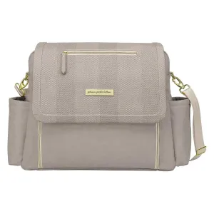 Petunia Pickle Bottom Boxy Backpack Deluxe Diaper Bag in Sand Cable Stitch