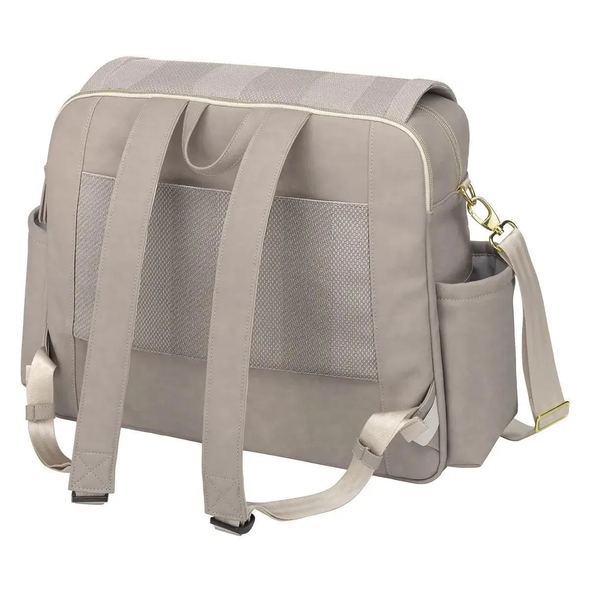 Petunia Pickle Bottom Boxy Backpack Deluxe Diaper Bag in Sand Cable Stitch