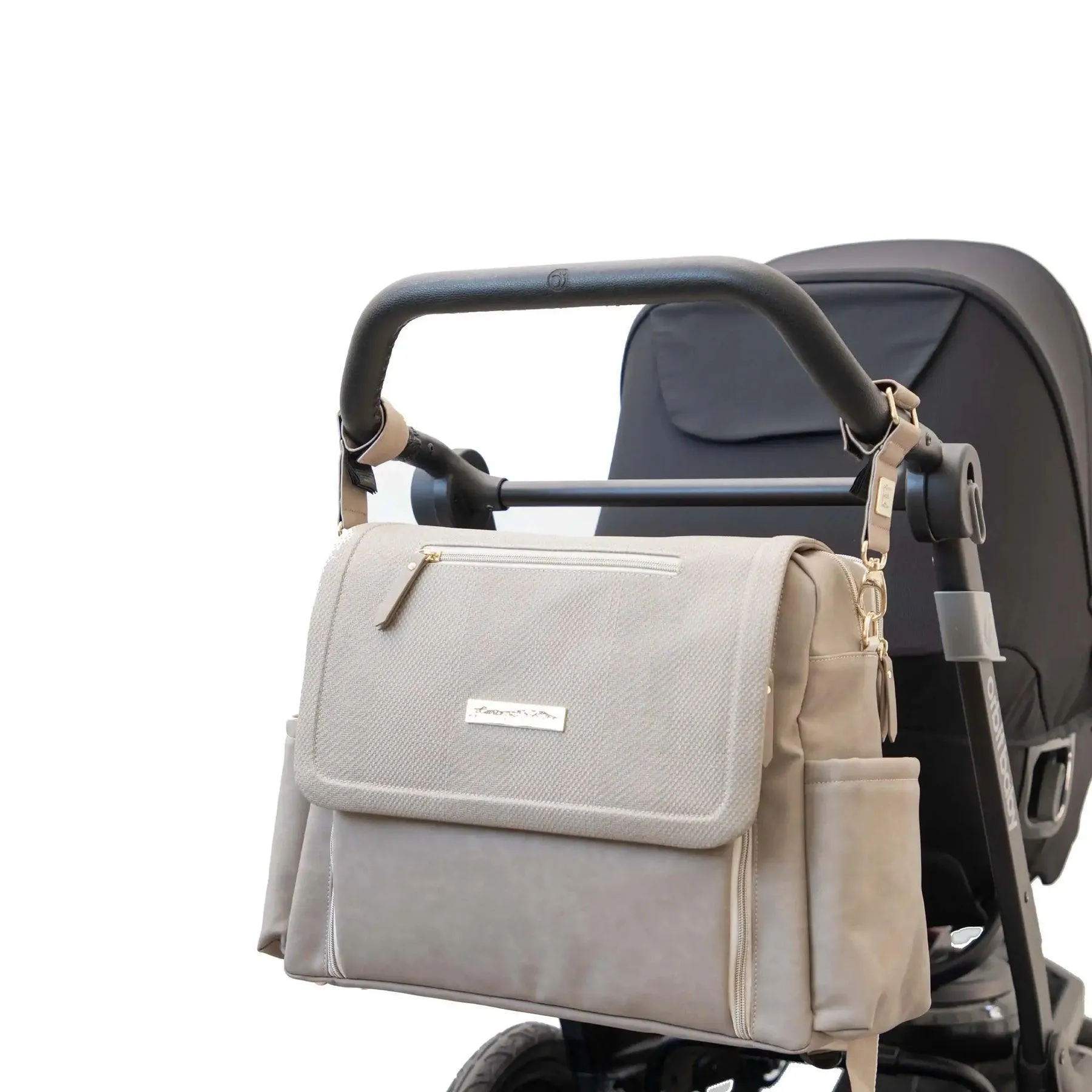 Petunia Pickle Bottom Boxy Backpack Deluxe Diaper Bag in Sand Cable Stitch