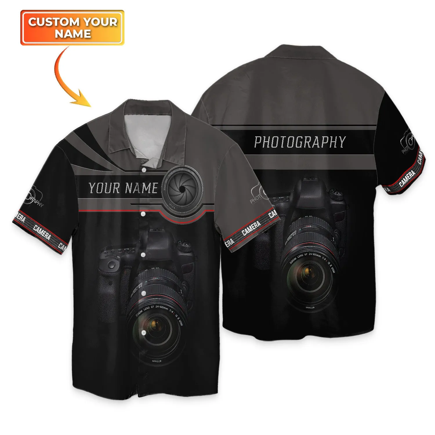 Photographer Shirts Camera Lens Design Personalized Name Shirts