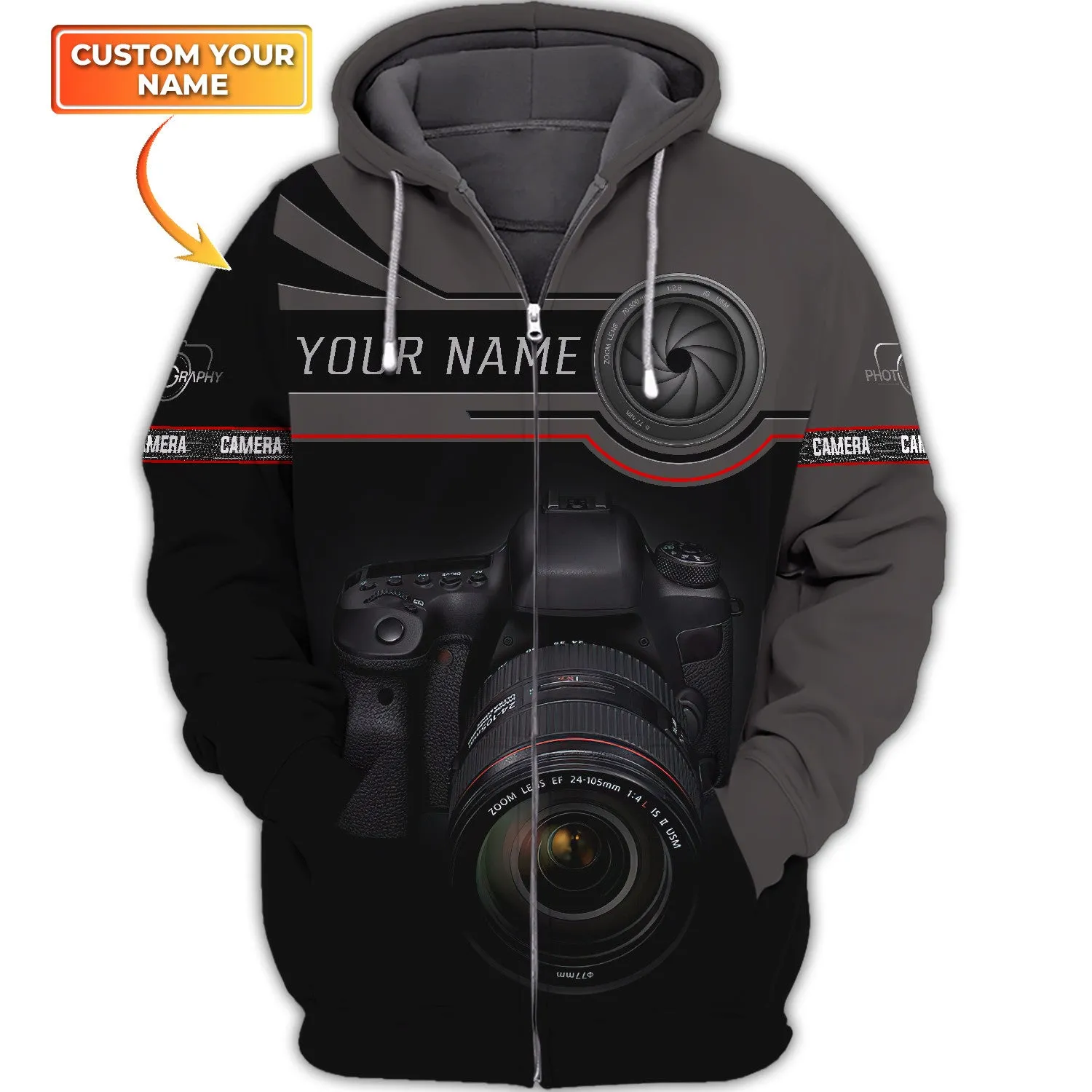 Photographer Shirts Camera Lens Design Personalized Name Shirts