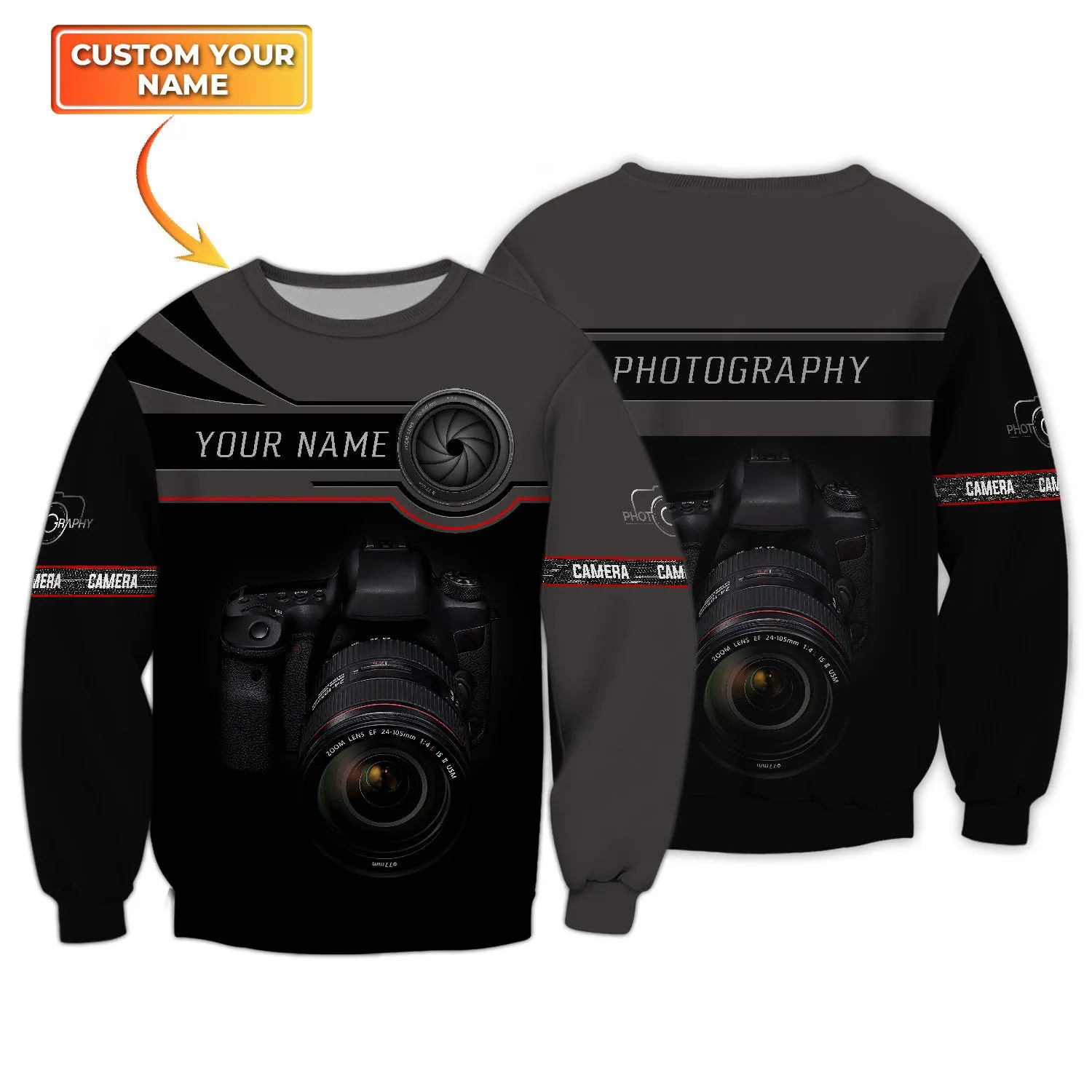 Photographer Shirts Camera Lens Design Personalized Name Shirts