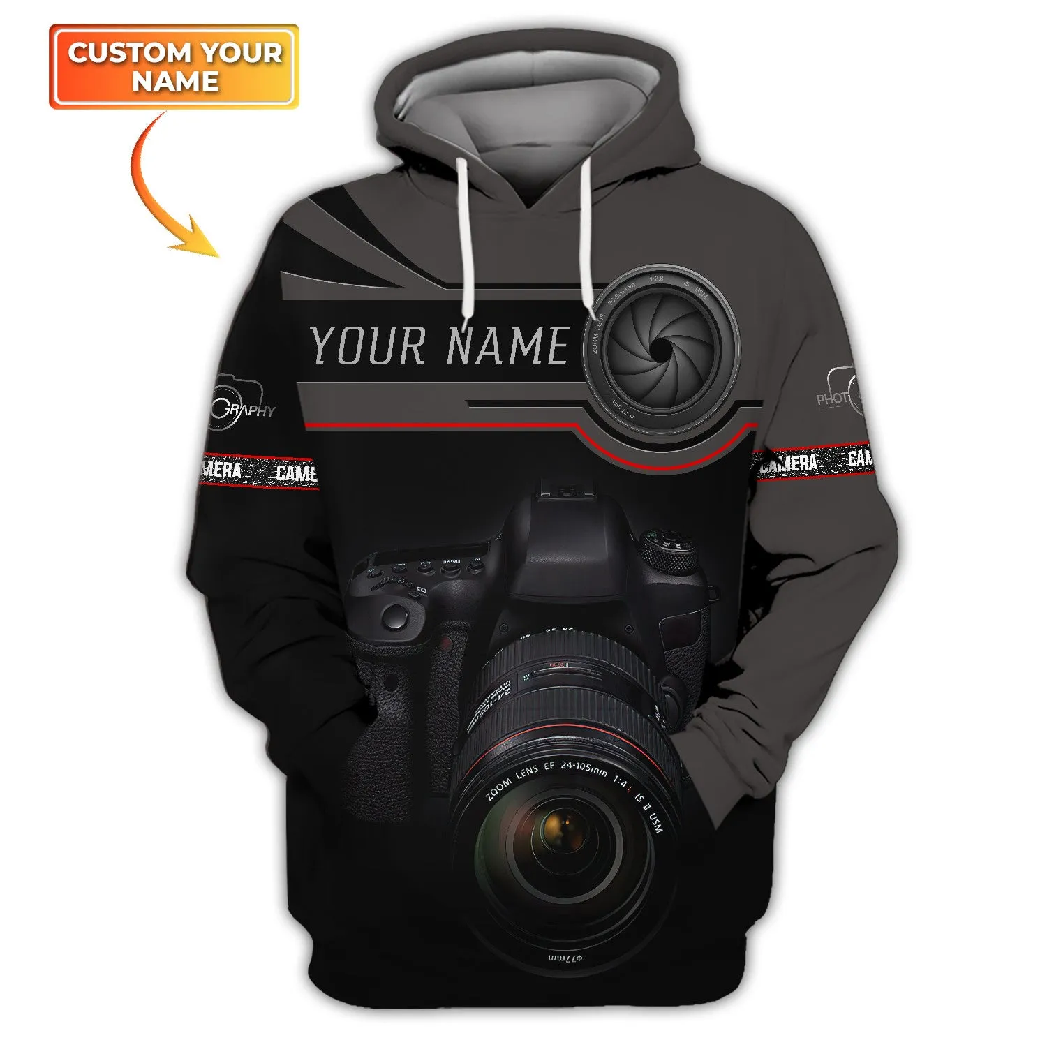 Photographer Shirts Camera Lens Design Personalized Name Shirts