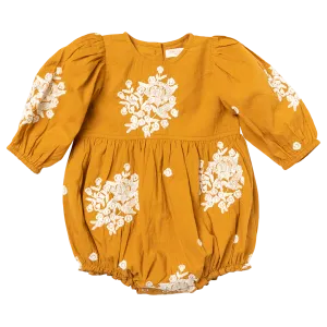 Pink Chicken Baby Girls Brooke Bubble - Inca Gold W/ Embroidery