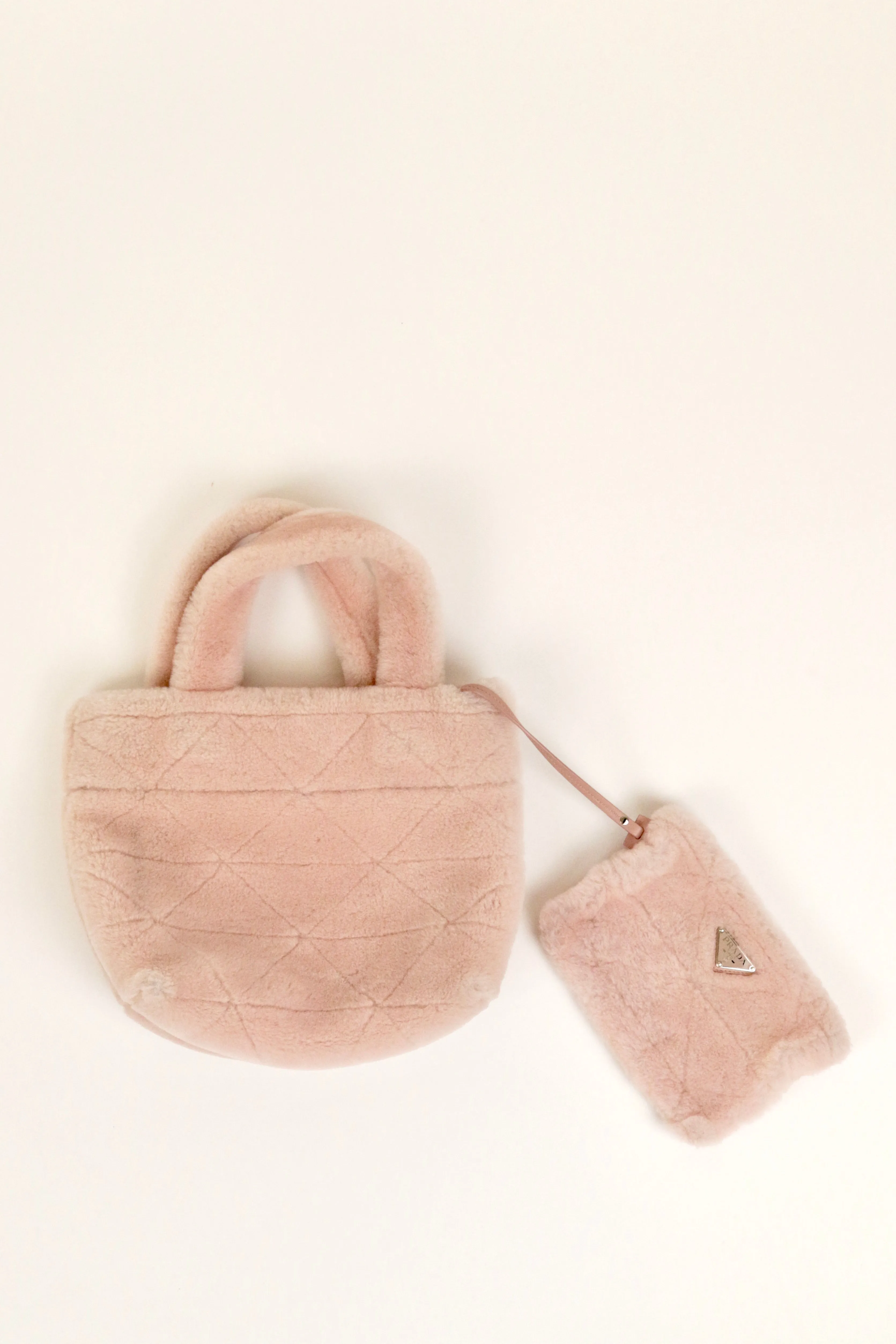 Pink Shearling Tote