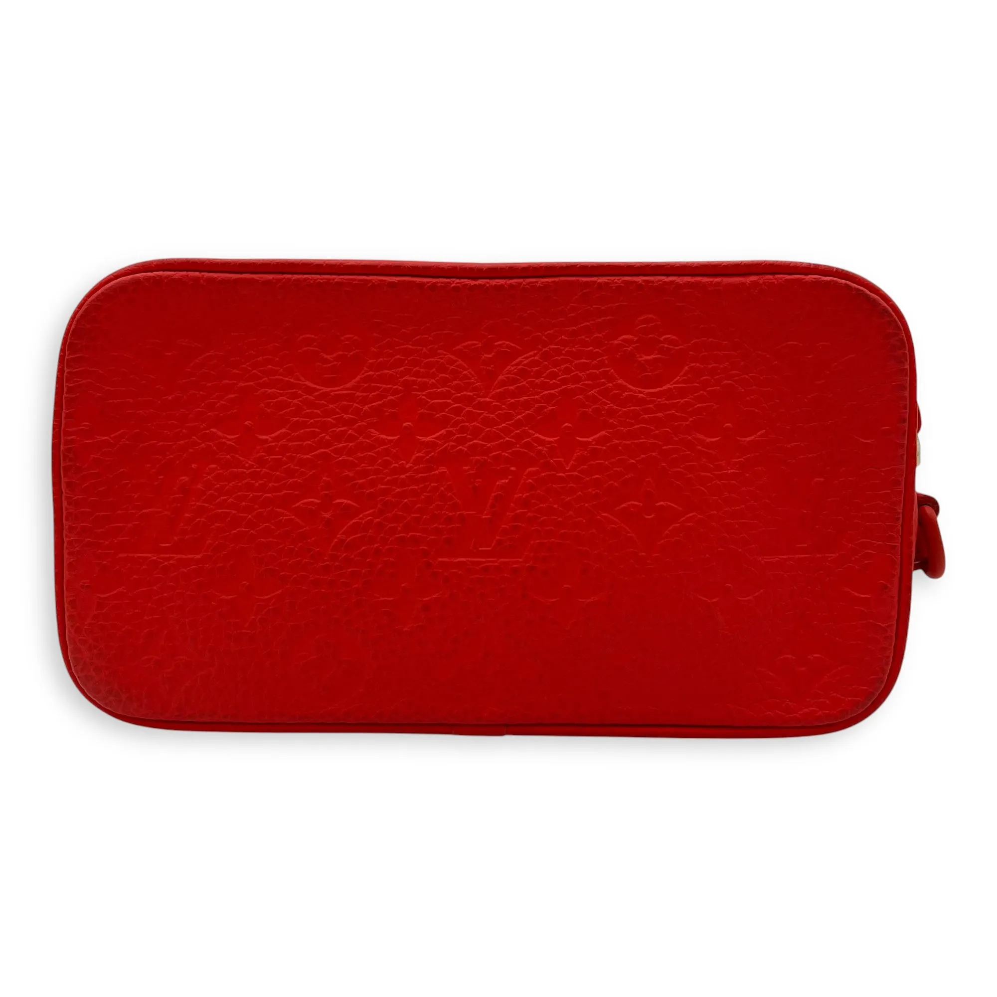 Pochette Volga Red Crossbody Bag in Taurillon Leather, Silver hardware