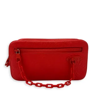Pochette Volga Red Crossbody Bag in Taurillon Leather, Silver hardware
