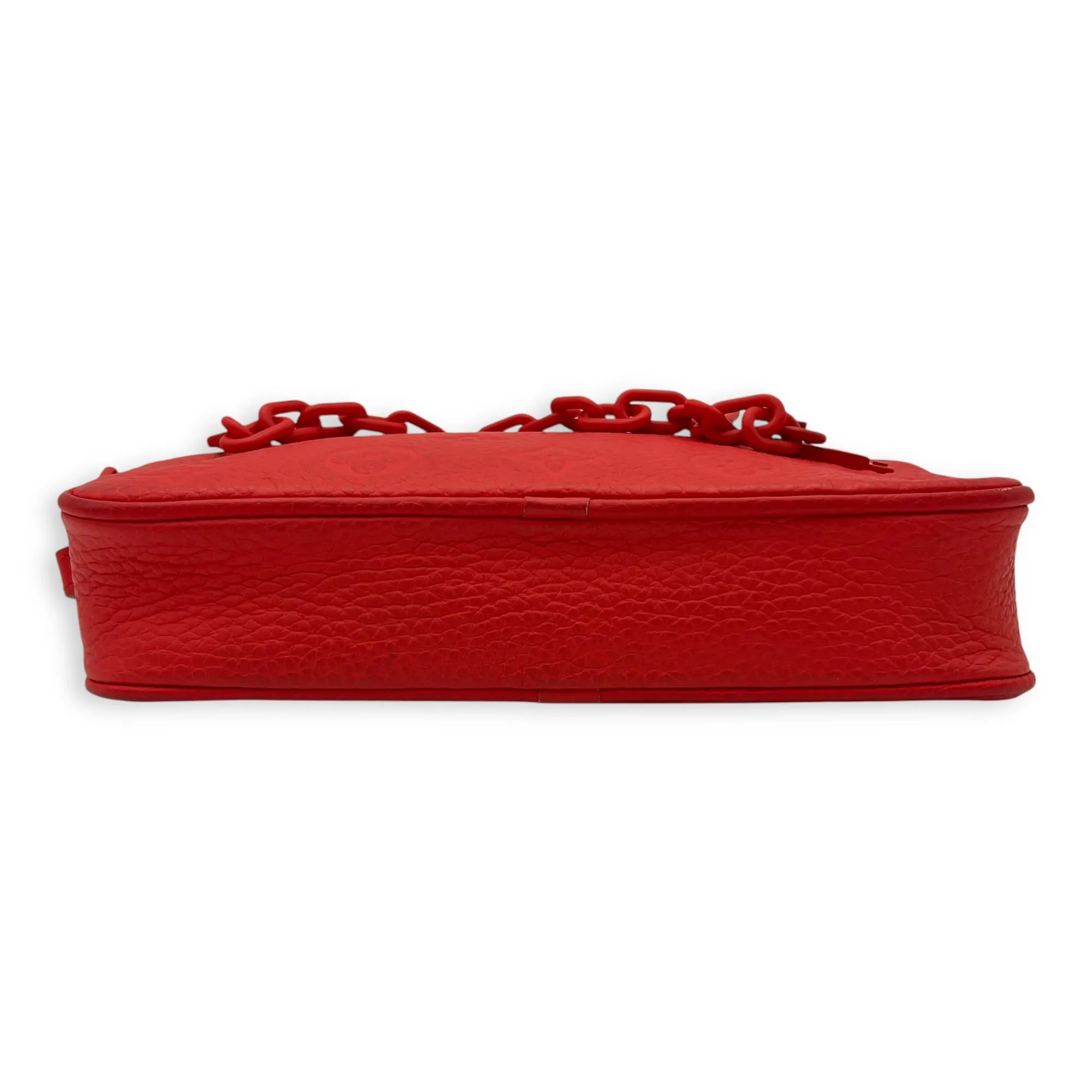 Pochette Volga Red Crossbody Bag in Taurillon Leather, Silver hardware