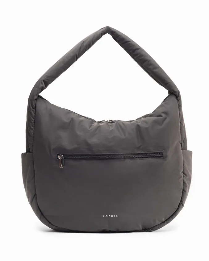 POSH SLOUCHY HOBO IN GRAPHITE
