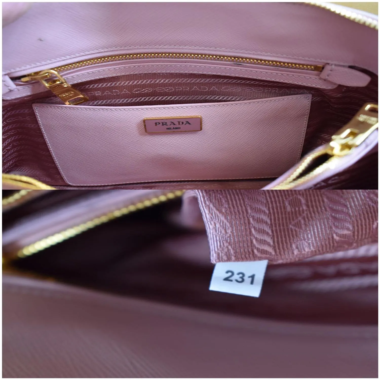 PRADA Promenade Small Saffiano Leather Shoulder Bag Pink